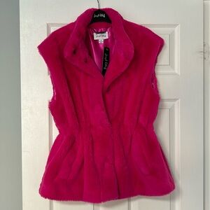NWT BARBIE PINK FAUX FUR VEST